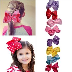 Brand New 8 Large Bows Boutique Grosgrain Ribbon Polka Dot.